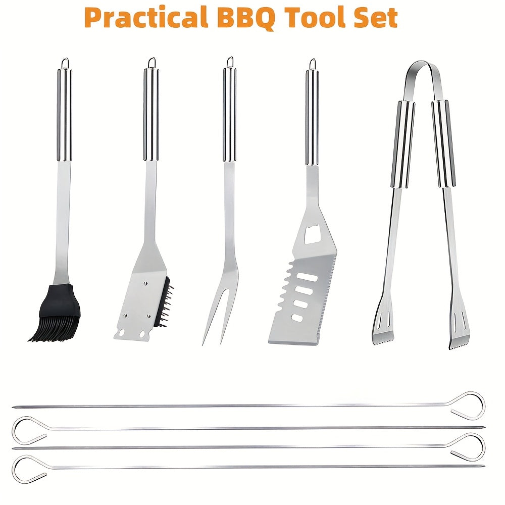 NNETM BBQ Grilling Stainless Steel Accessories Set (10pcs)