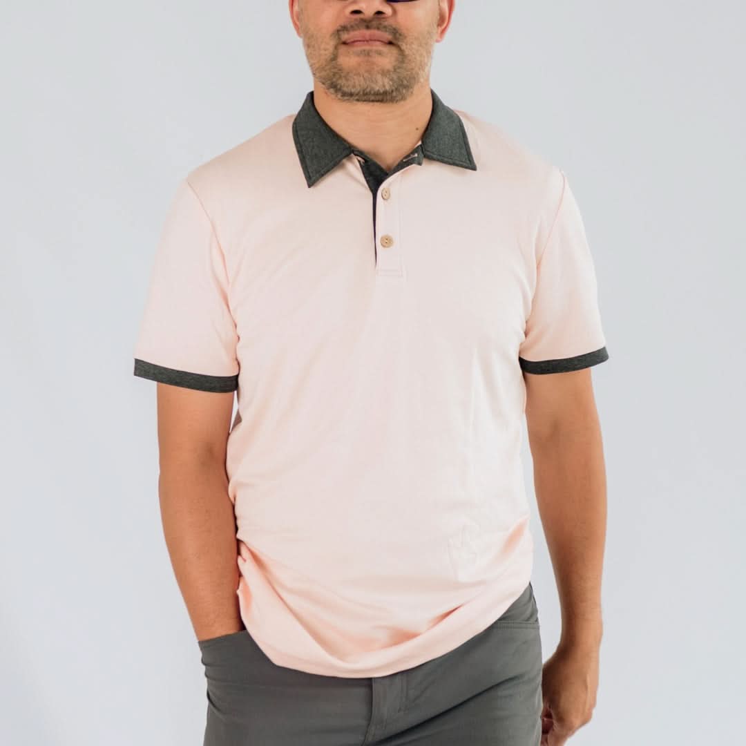 Herren Bambus-Poloshirt | Schwarz Bison Plaid