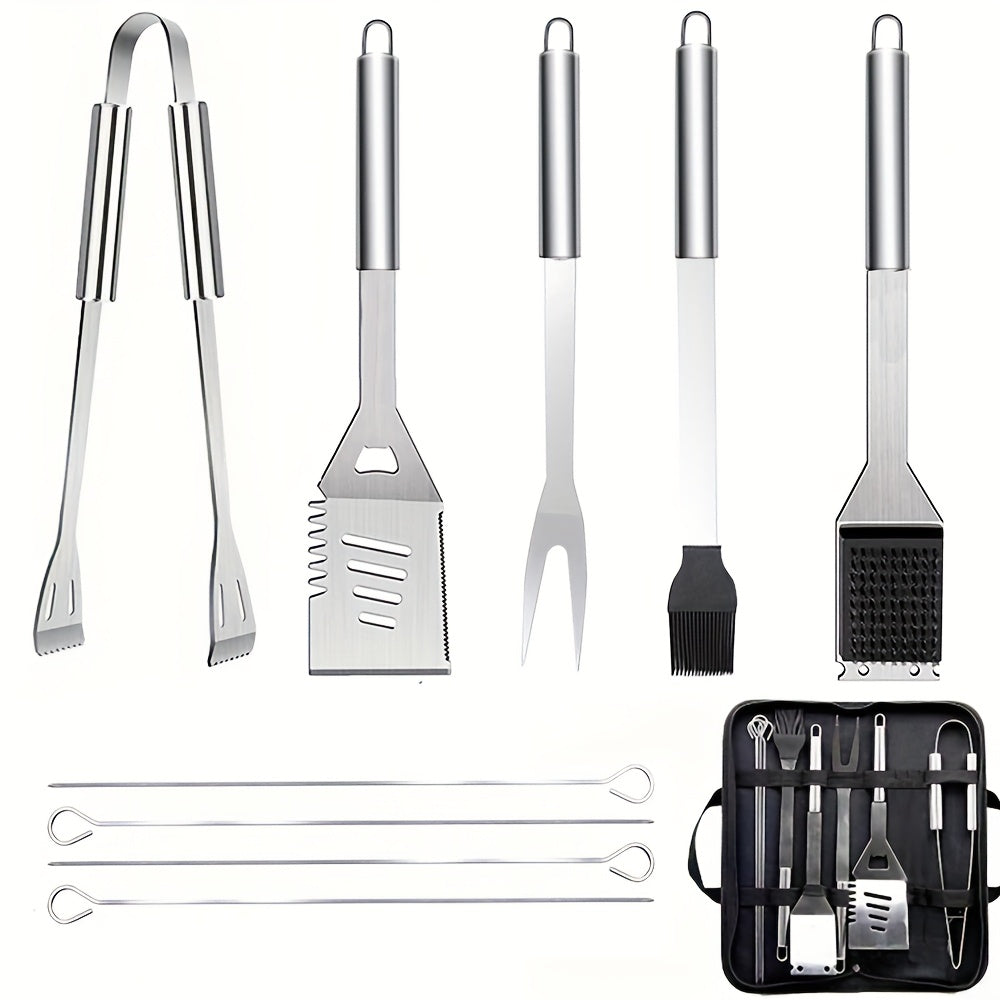 NNETM BBQ Grilling Stainless Steel Accessories Set (10pcs)