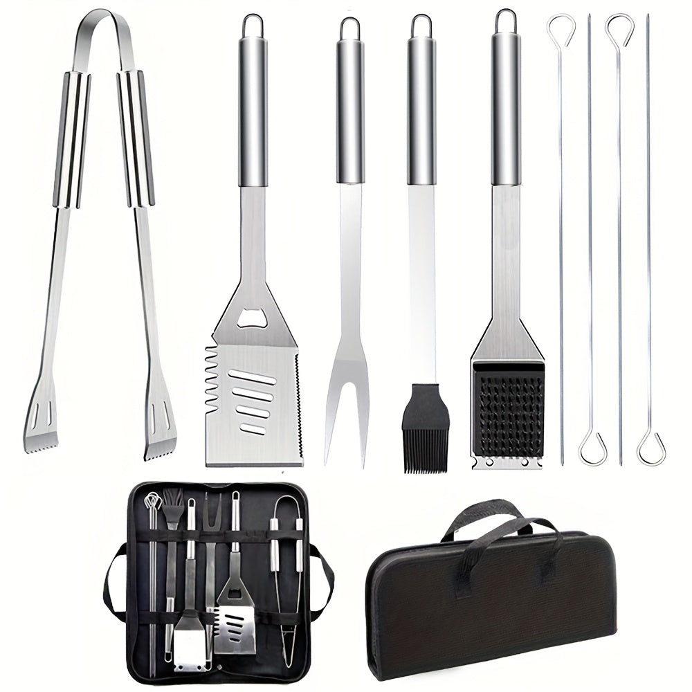 NNETM BBQ Grilling Stainless Steel Accessories Set (10pcs)