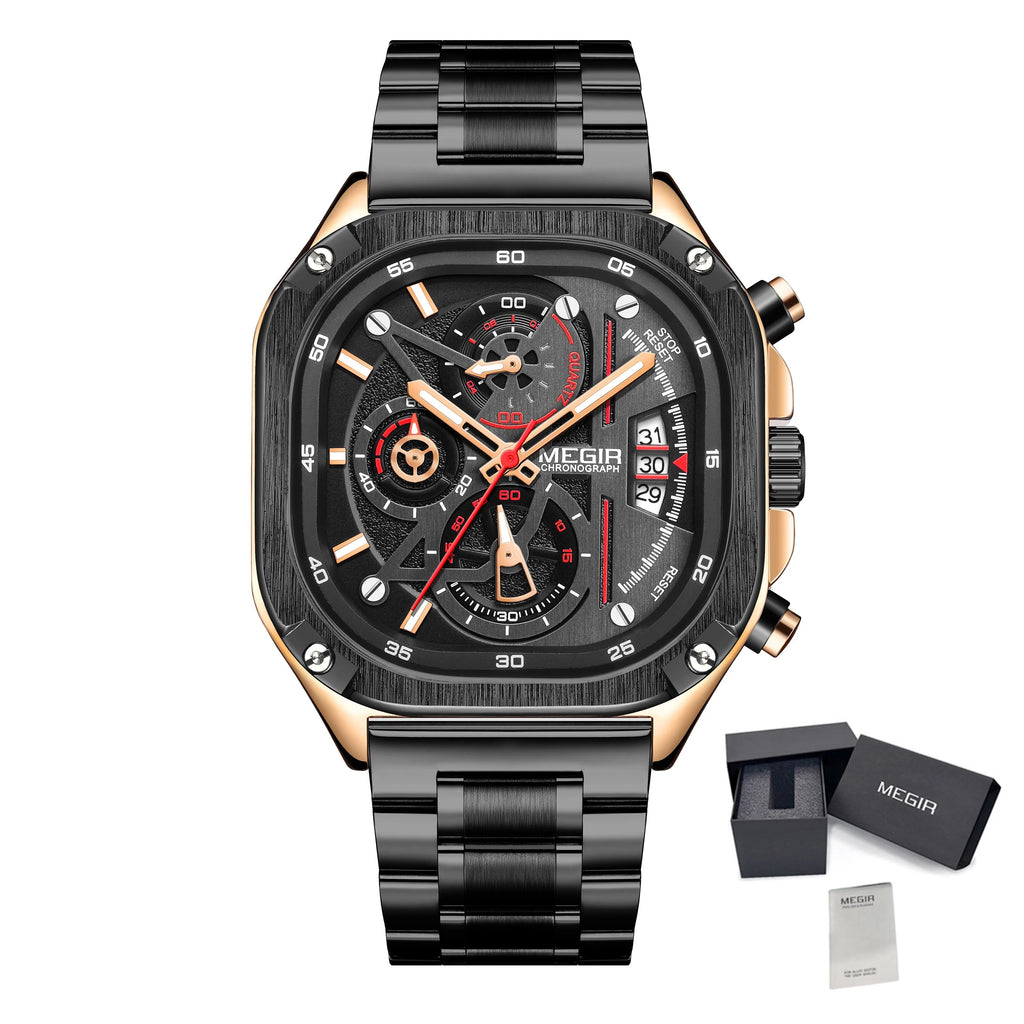 MEGIR Sports Military Watches for Men Luxury Business Casual Wristwatches Waterproof Date Clock Chronograph Reloj Hombre 2217-23