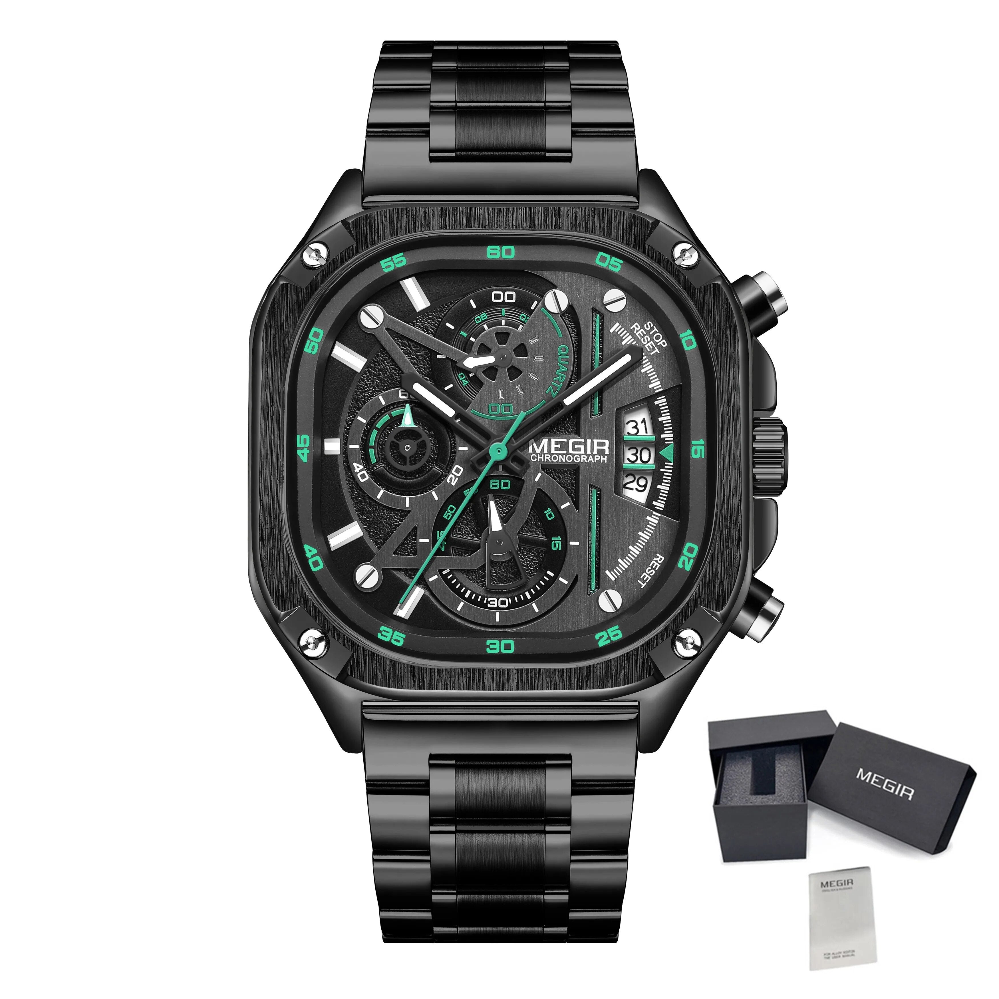 MEGIR Sports Military Watches for Men Luxury Business Casual Wristwatches Waterproof Date Clock Chronograph Reloj Hombre 2217-26