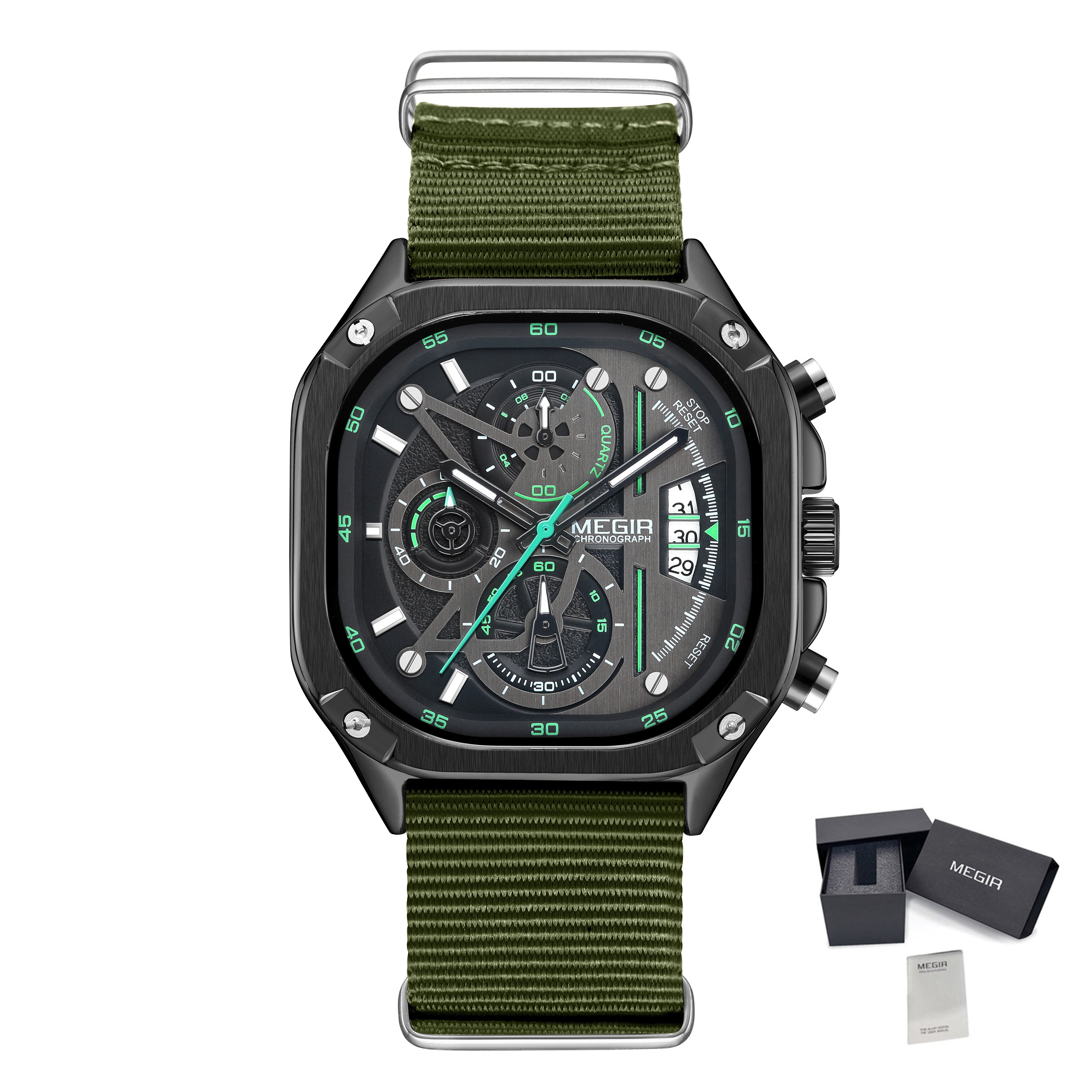 MEGIR Sports Military Watches for Men Luxury Business Casual Wristwatches Waterproof Date Clock Chronograph Reloj Hombre 2217-22