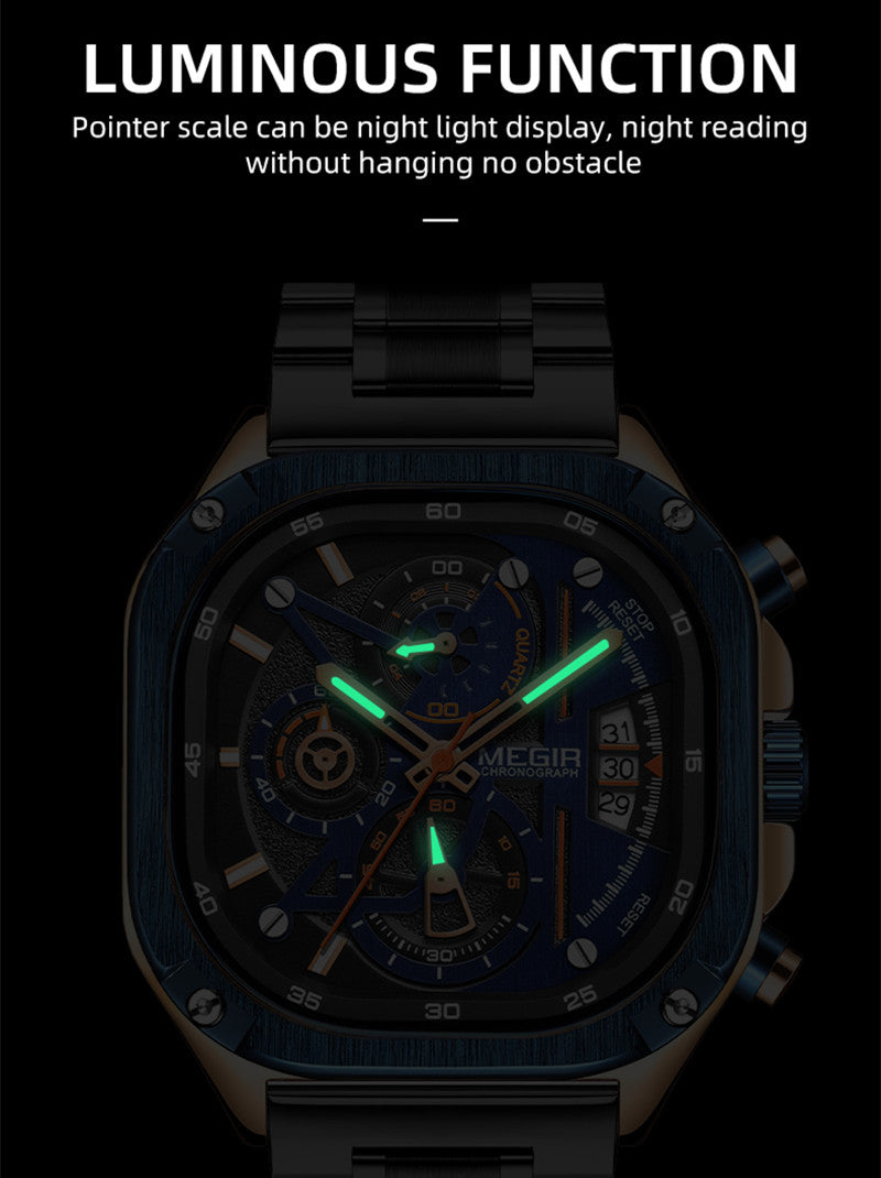 MEGIR Sports Military Watches for Men Luxury Business Casual Wristwatches Waterproof Date Clock Chronograph Reloj Hombre 2217-9