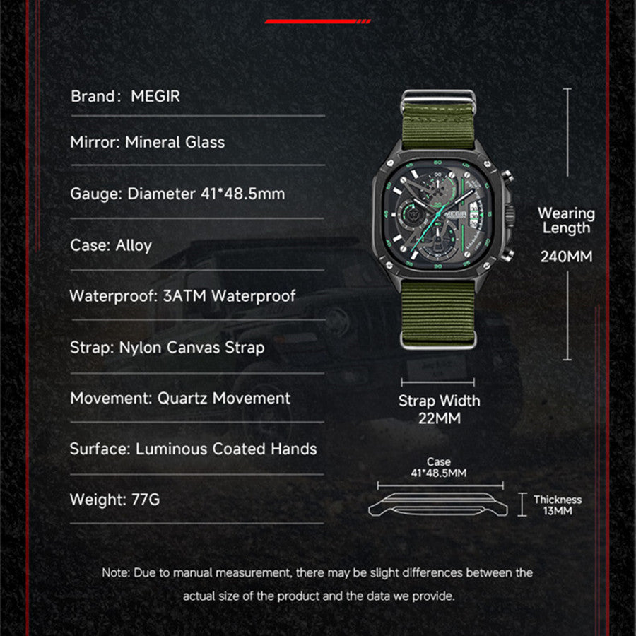 MEGIR Sports Military Watches for Men Luxury Business Casual Wristwatches Waterproof Date Clock Chronograph Reloj Hombre 2217-8