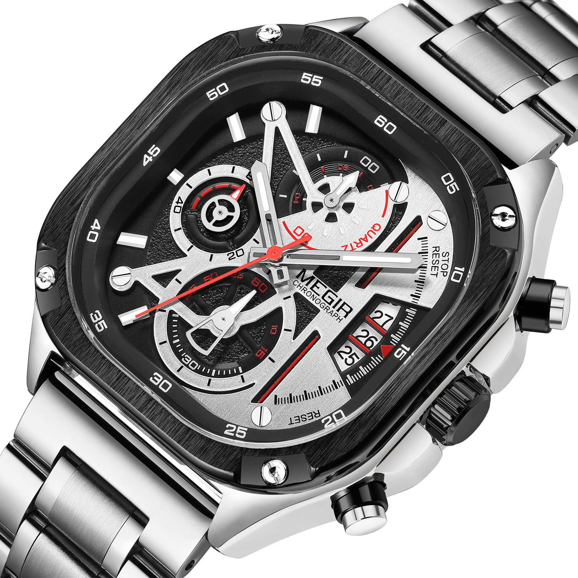 MEGIR Sports Military Watches for Men Luxury Business Casual Wristwatches Waterproof Date Clock Chronograph Reloj Hombre 2217-14