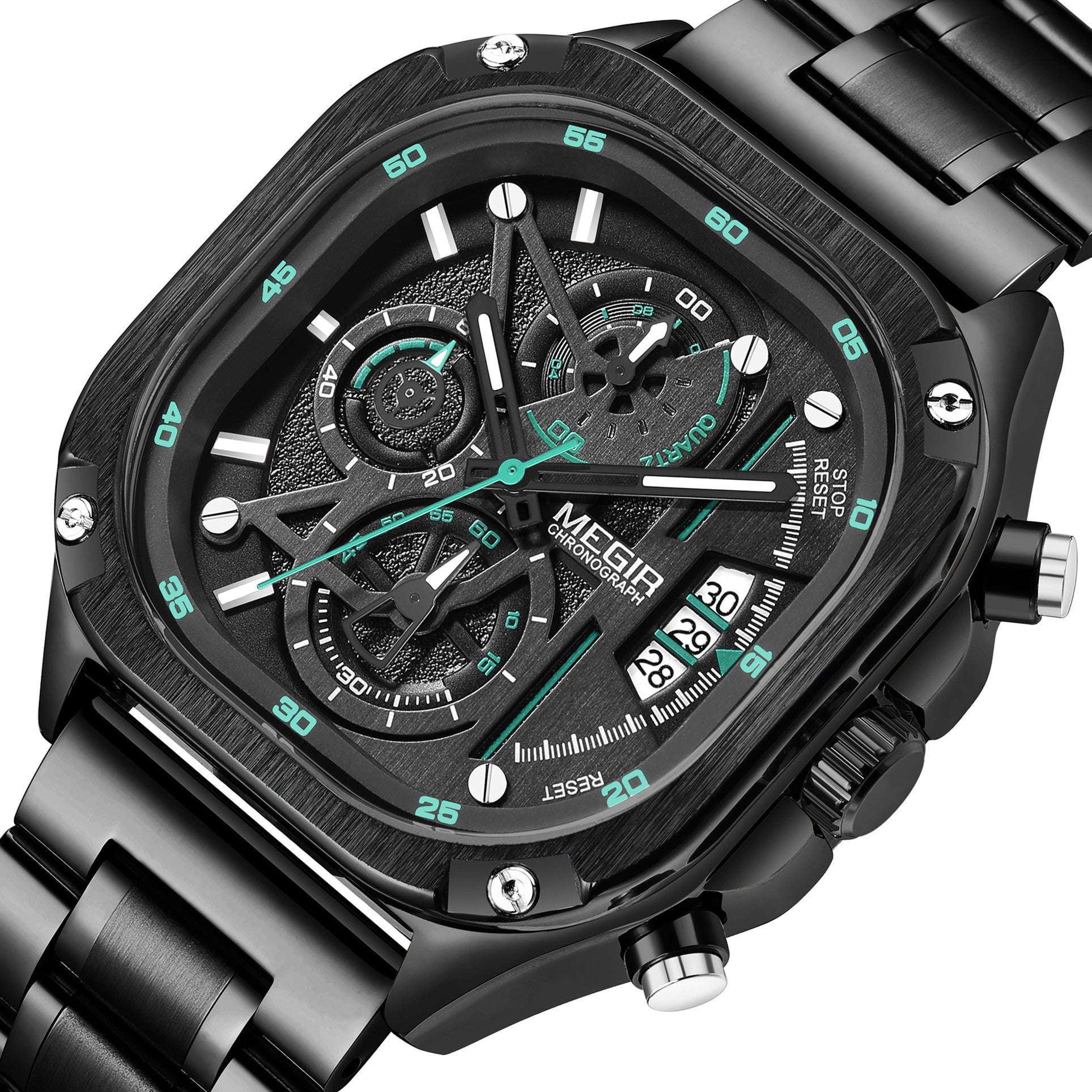 MEGIR Sports Military Watches for Men Luxury Business Casual Wristwatches Waterproof Date Clock Chronograph Reloj Hombre 2217-15