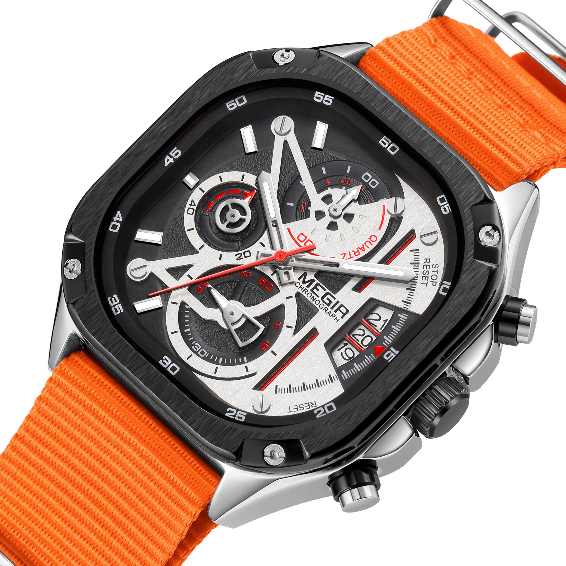 MEGIR Sports Military Watches for Men Luxury Business Casual Wristwatches Waterproof Date Clock Chronograph Reloj Hombre 2217-17