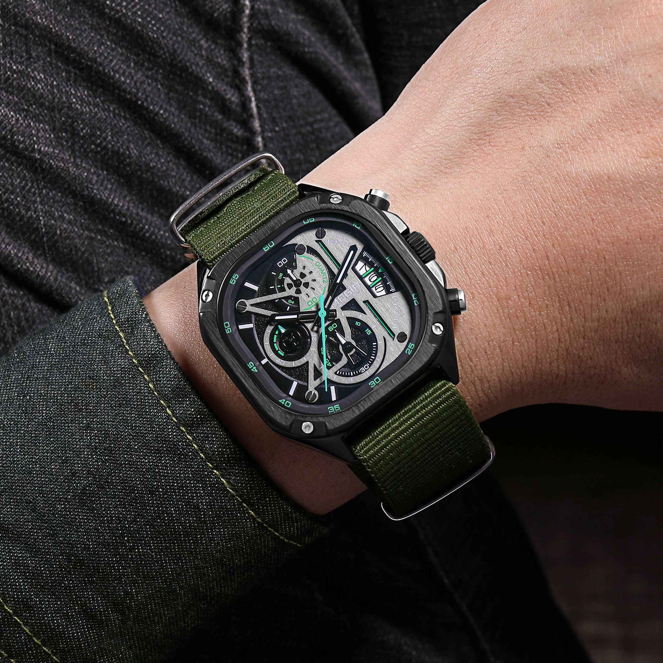 MEGIR Sports Military Watches for Men Luxury Business Casual Wristwatches Waterproof Date Clock Chronograph Reloj Hombre 2217-6