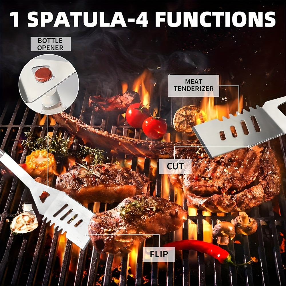 NNETM BBQ Grilling Stainless Steel Accessories Set (10pcs)