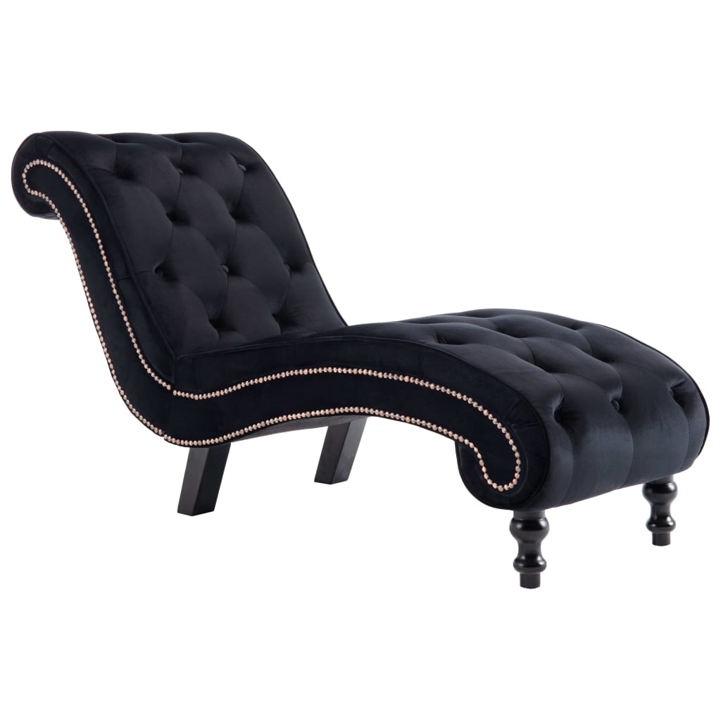 NNEVL Chaiselongue schwarzer Samt