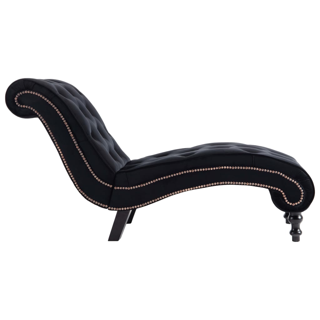 NNEVL Chaiselongue schwarzer Samt