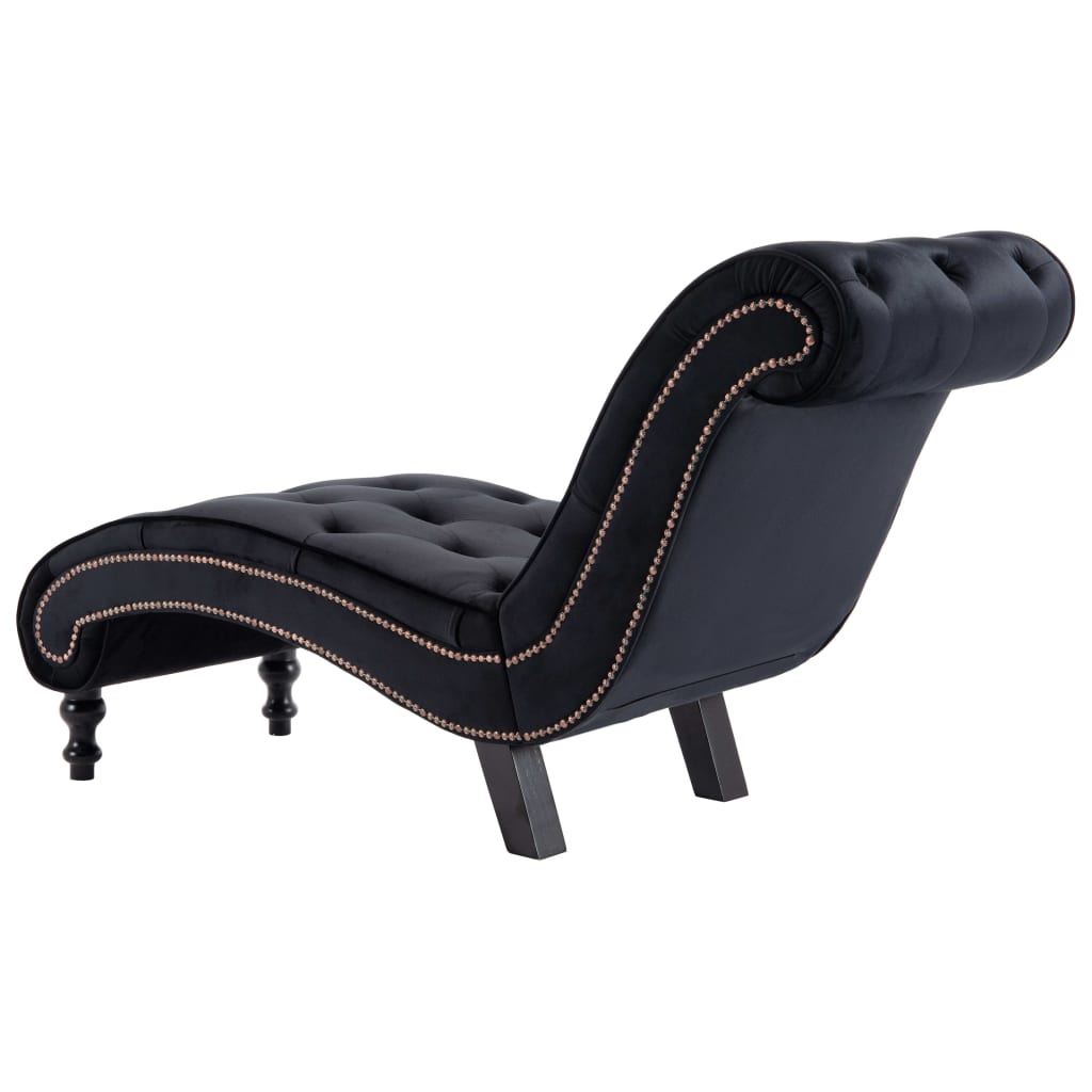 NNEVL Chaiselongue schwarzer Samt