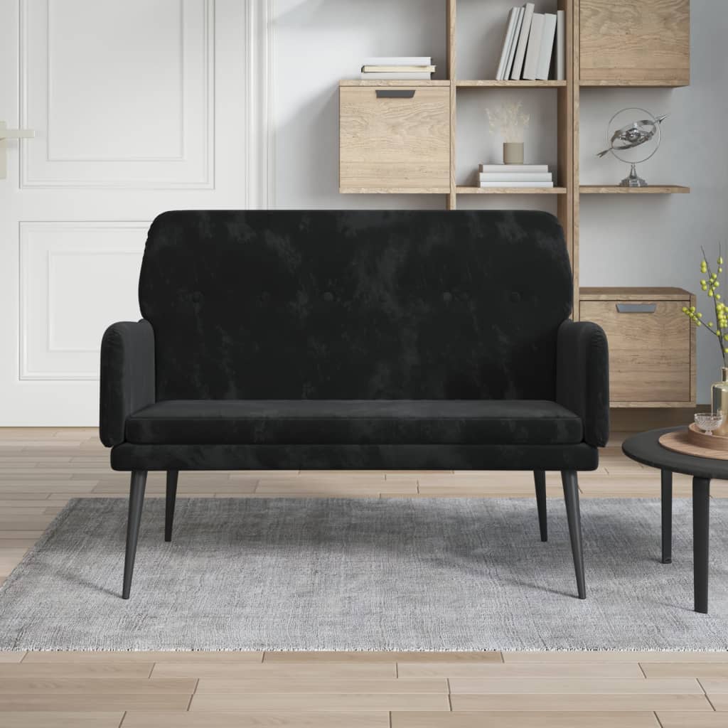 NNEVL Bank Schwarz 108x79x79 cm Samt