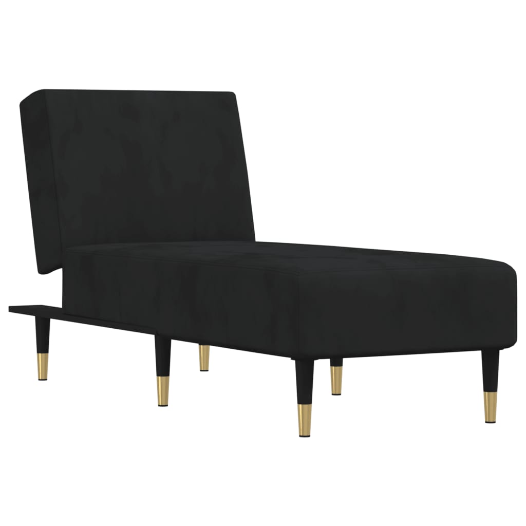 NNEVL Chaise Longue Black Velvet