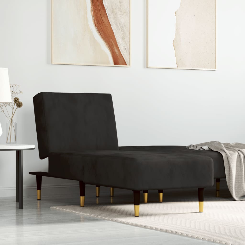 NNEVL Chaise Longue Black Velvet