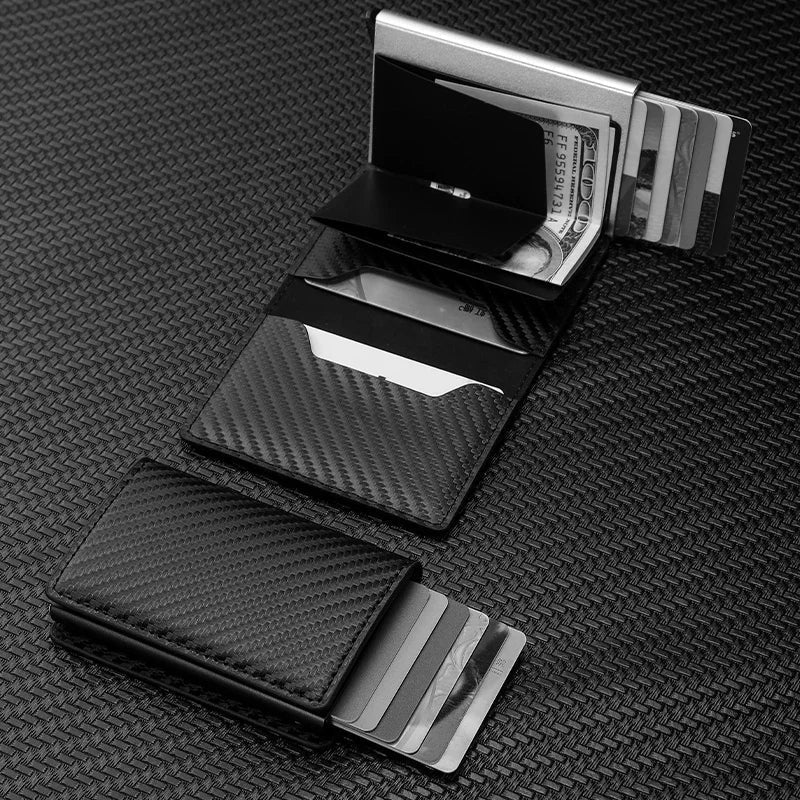Carbon Fiber Rfid Slim Wallet For Men