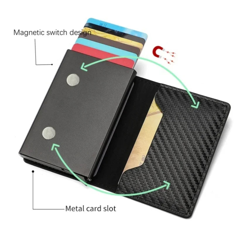 Carbon Fiber Rfid Slim Wallet For Men