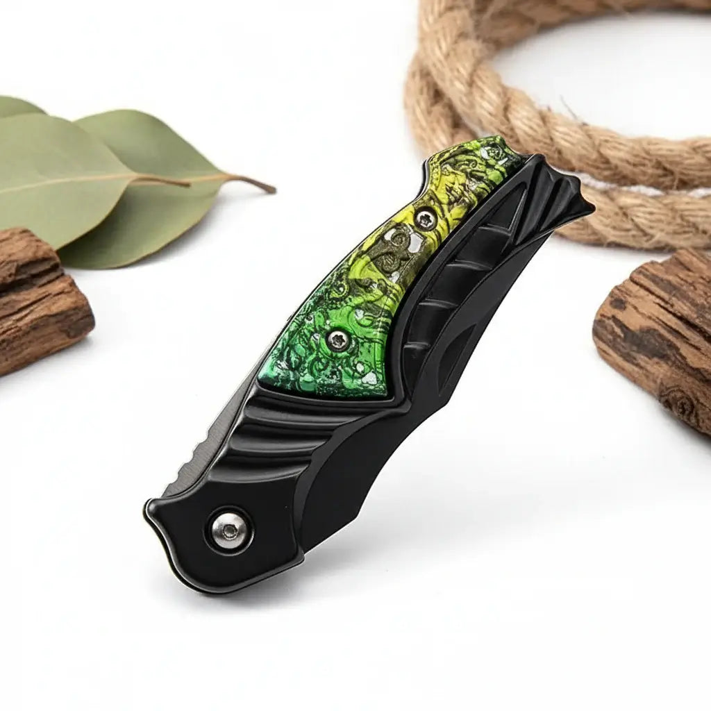 Kompaktes Klapptaschenmesser – 5CR13MOV Edelstahl EDC Messer für Camping & Alltag