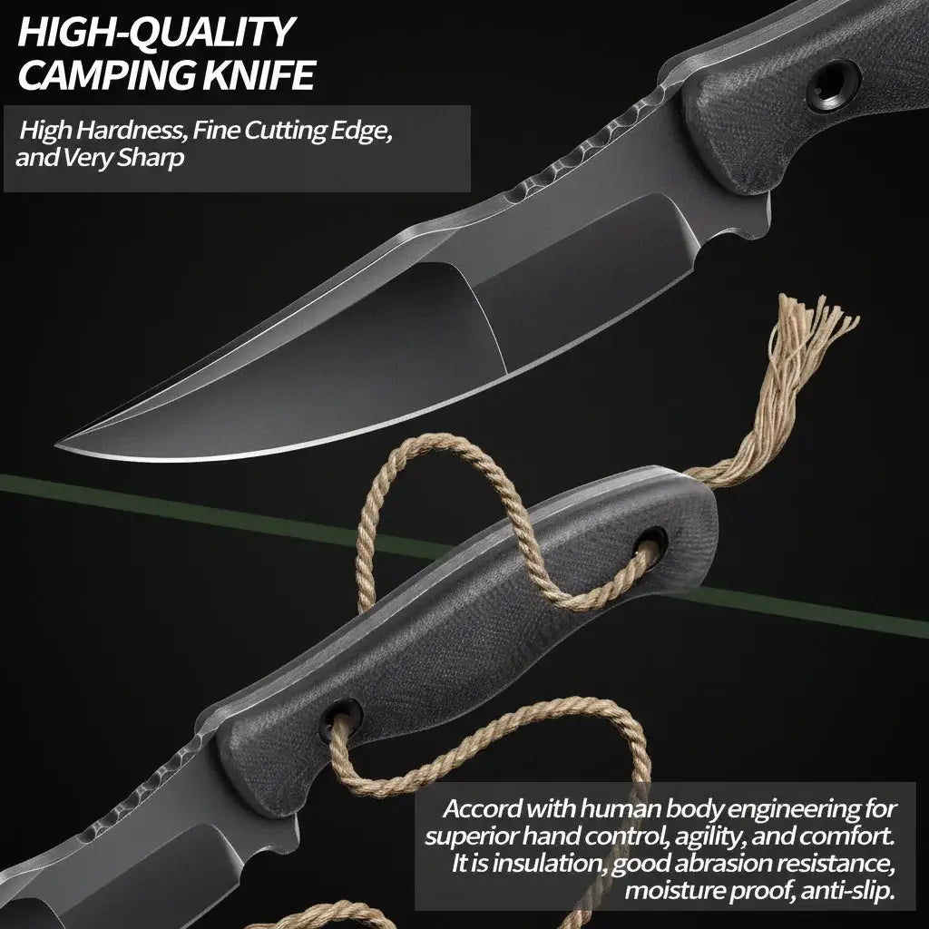 Feststehendes Jagdmesser für Camping & Survival – Super scharf