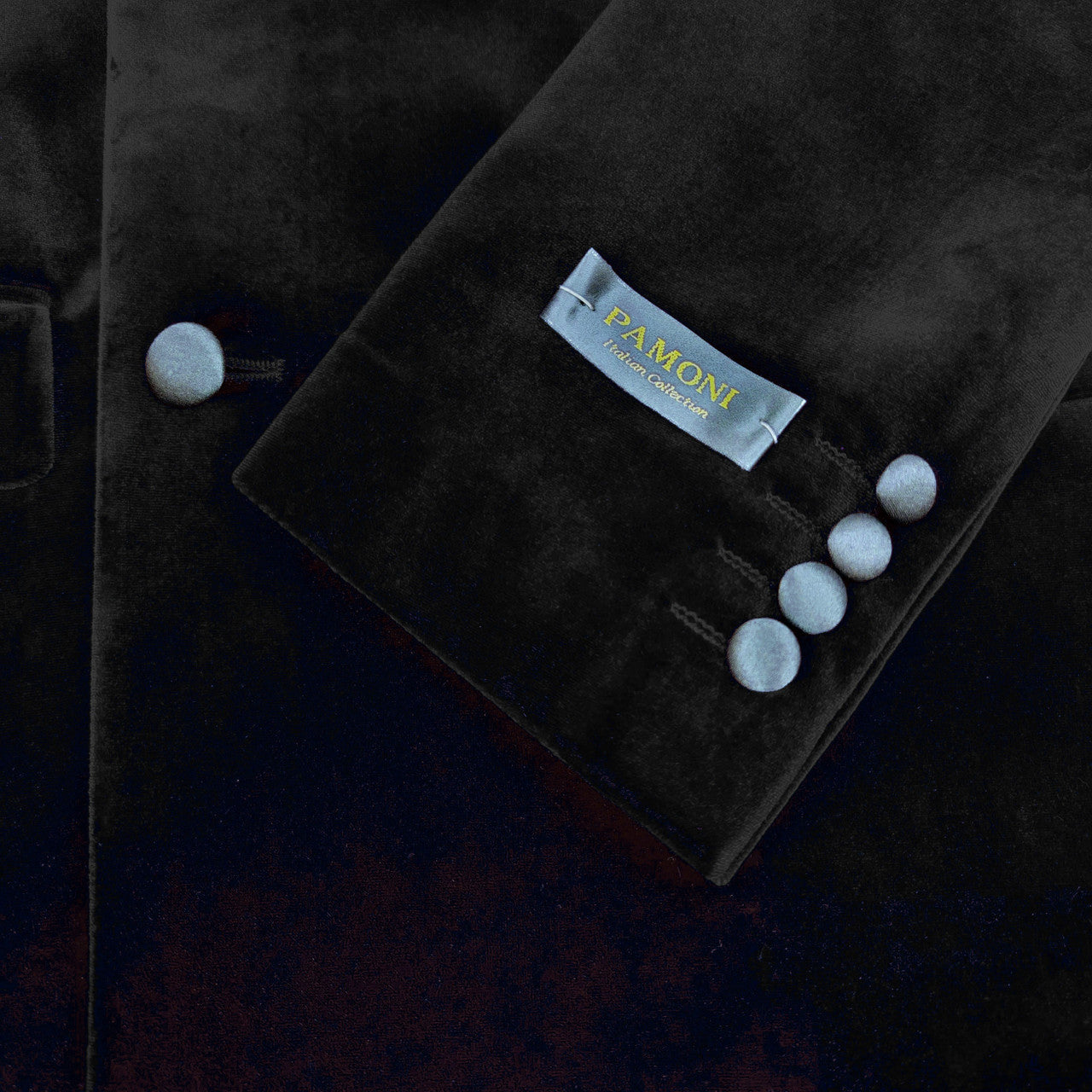 Schwarzer zweireihiger Samt-Smoking-Blazer