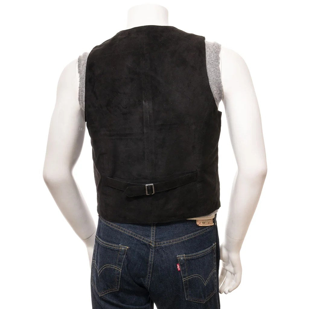 MEN CLASSIC BLACK SUEDE VEST DAYTON-3