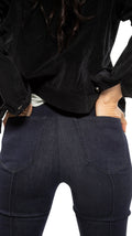 Jeansjacke aus Stretch-Samt (Schwarz)