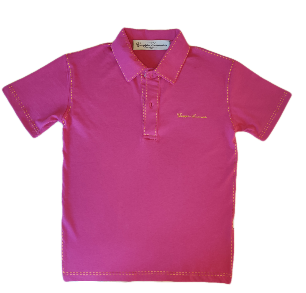Stitches Polo Black and Pink-2