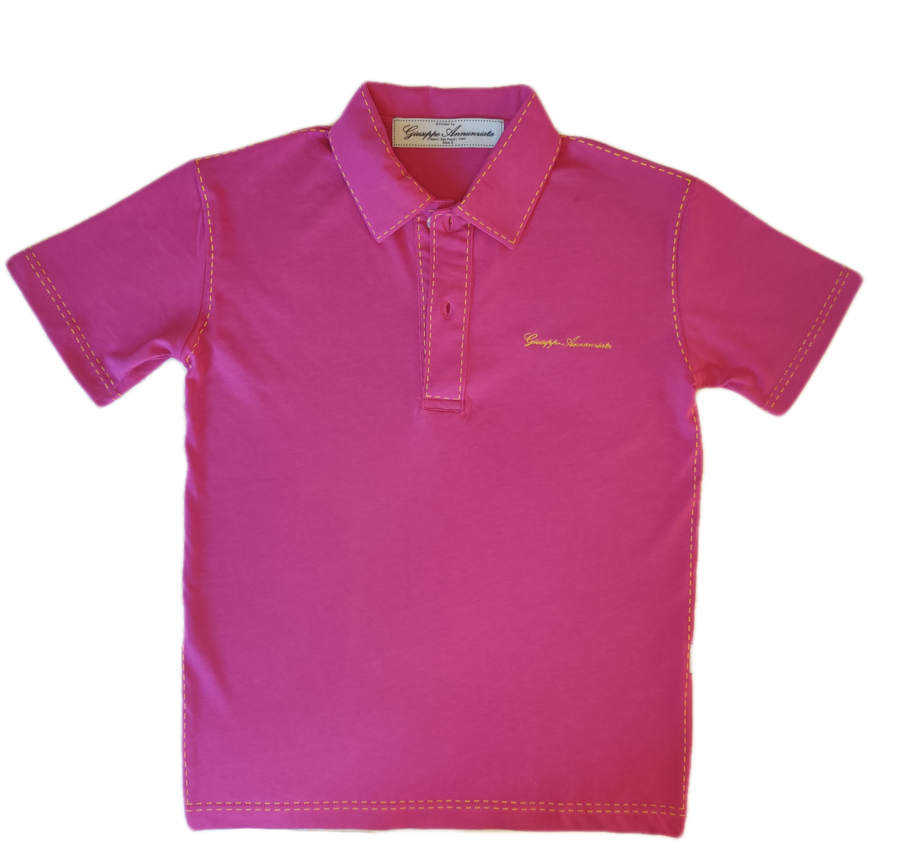 Stitches Polo Black and Pink-2