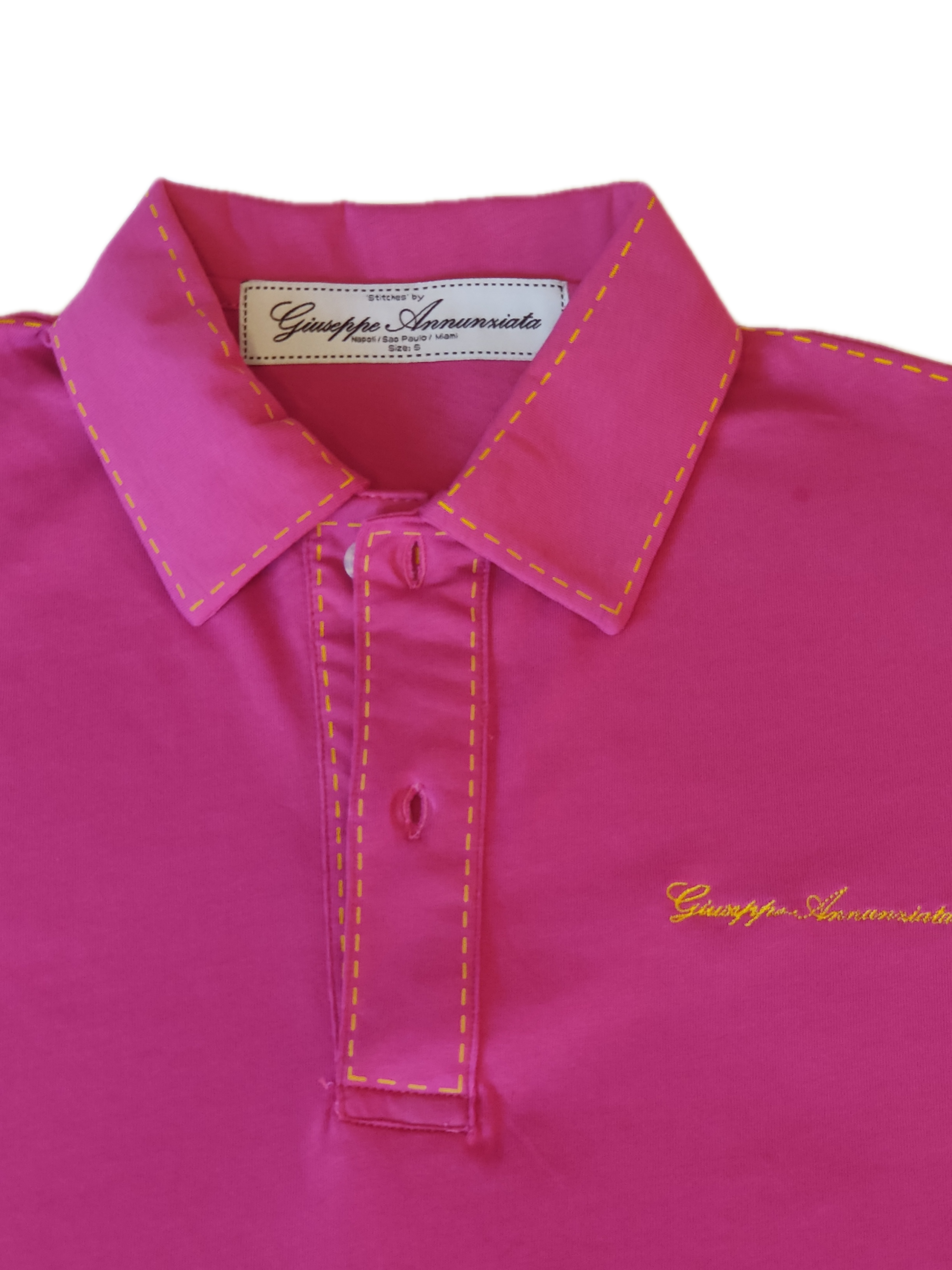 Stitches Polo Black and Pink-3