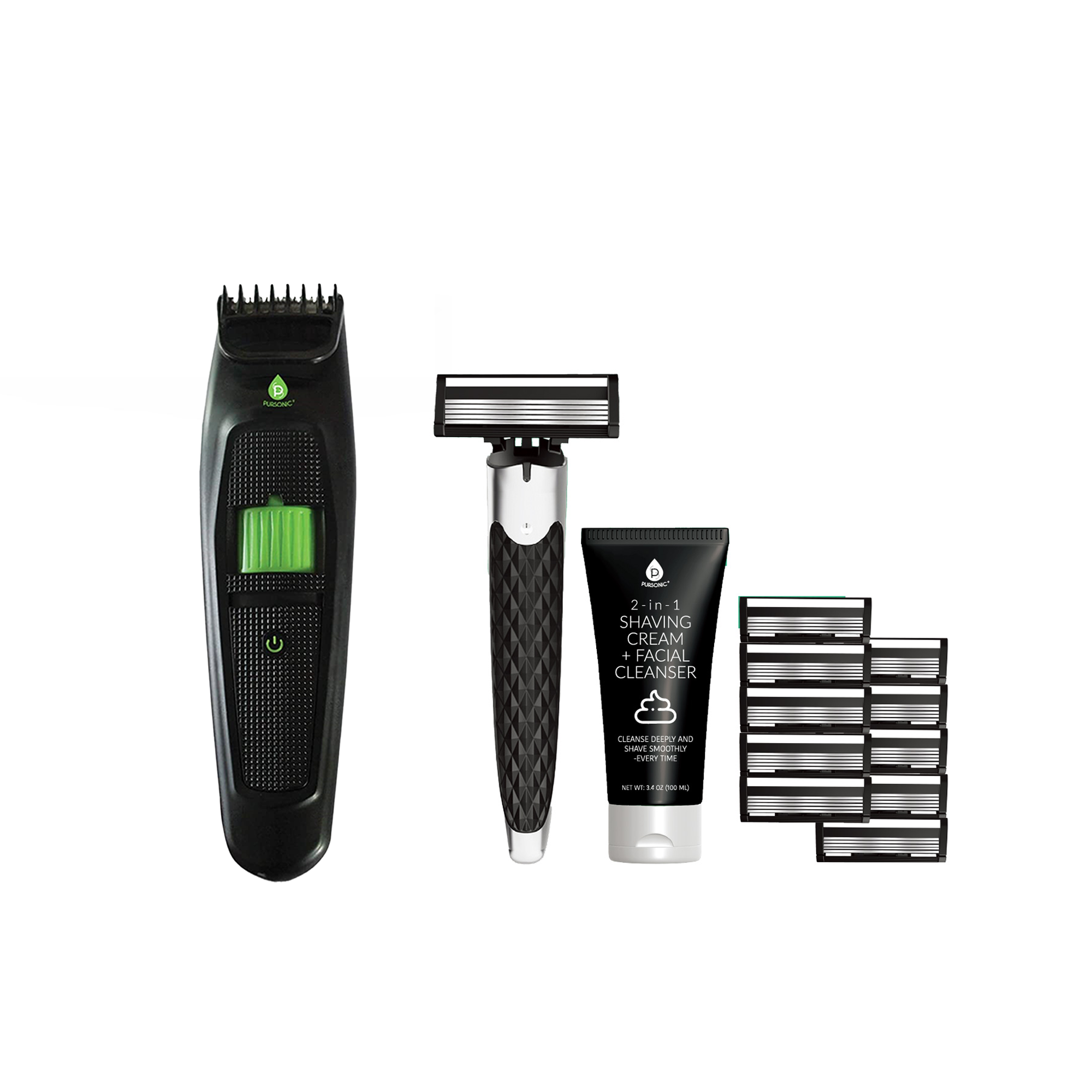 Men's Grooming Essentials Bundle: Shaving Kit & Beard & Body Trimmer