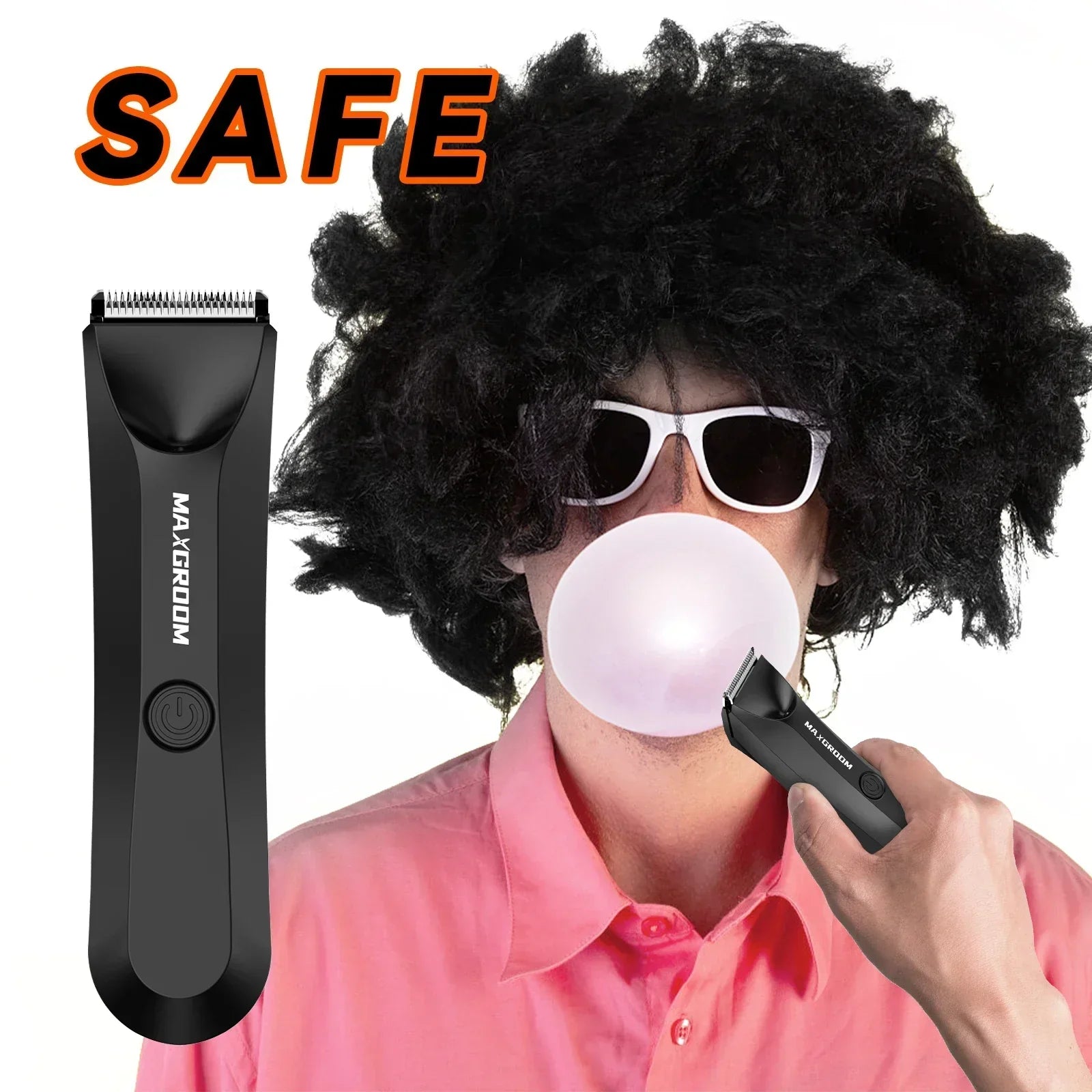 Body Hair Trimmer for Men Replaceable Ceramic Blade Black