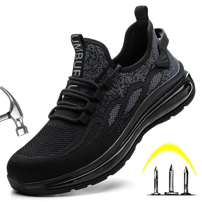 NNEOBA Safety Toe Work Shoes for Men Women (grey)-1