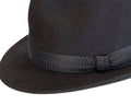 Schwarzer Herren-Fedora mit breiter Krempe aus Kaninchenfilz