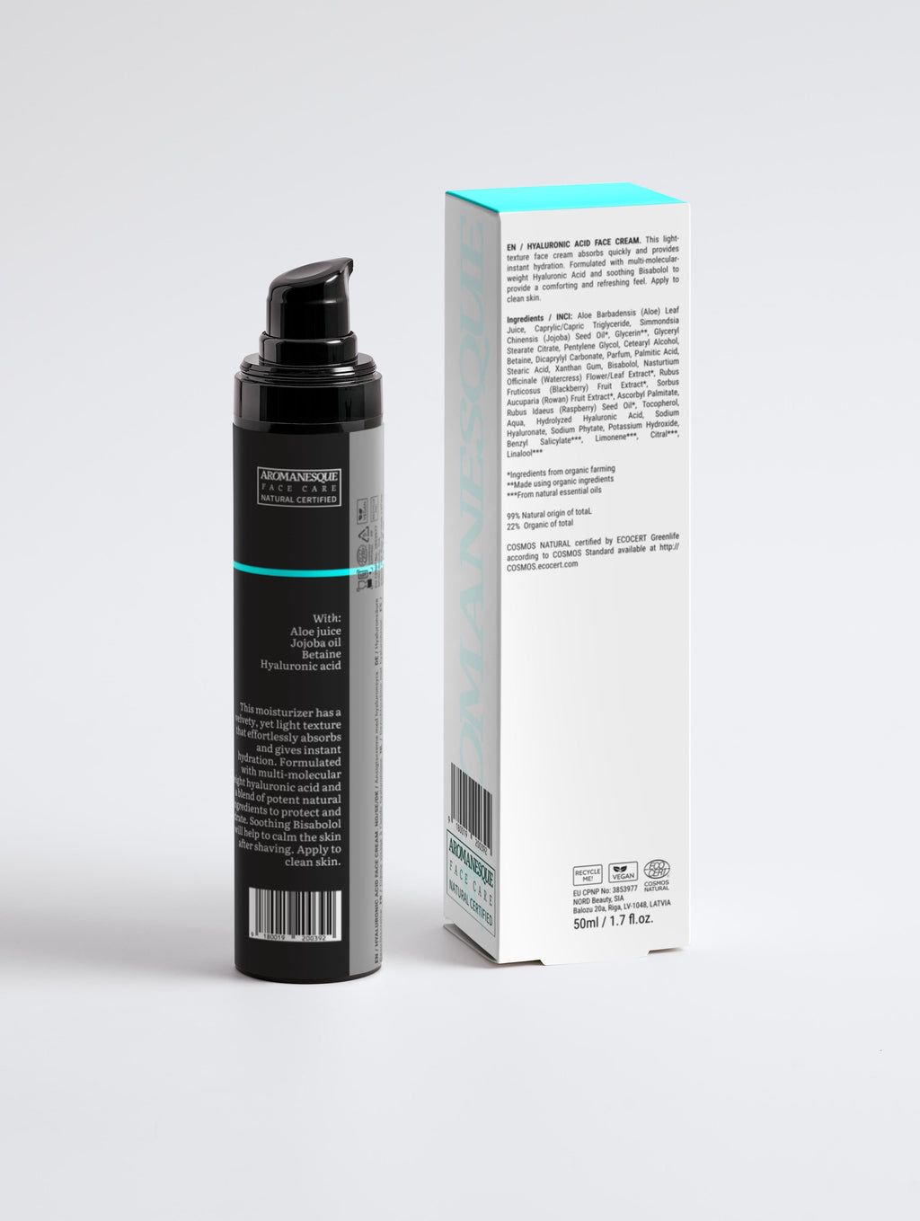 Aromanesque Hyaluronsäure-Gesichtscreme für Männer