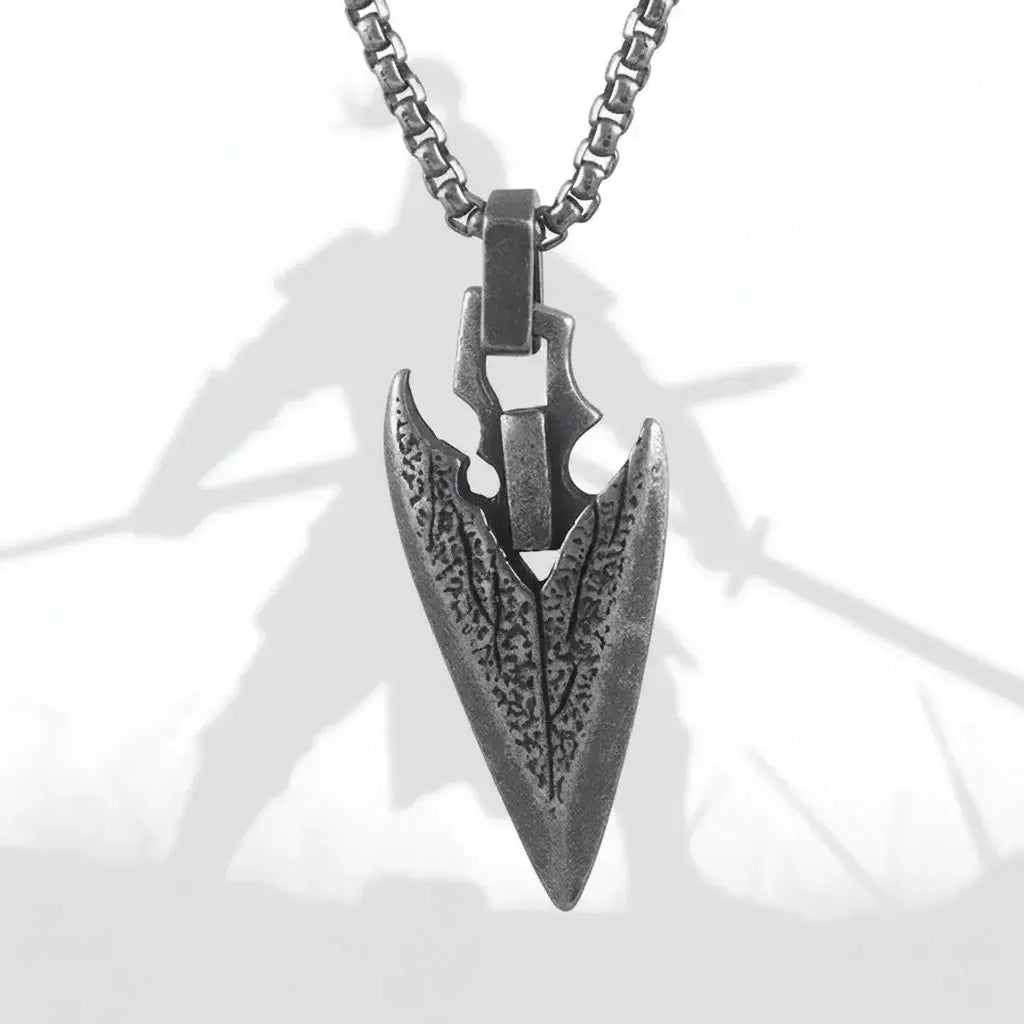 Vintage Viking Spear Necklace Norse Mythology Silver Pendant for Men & Women