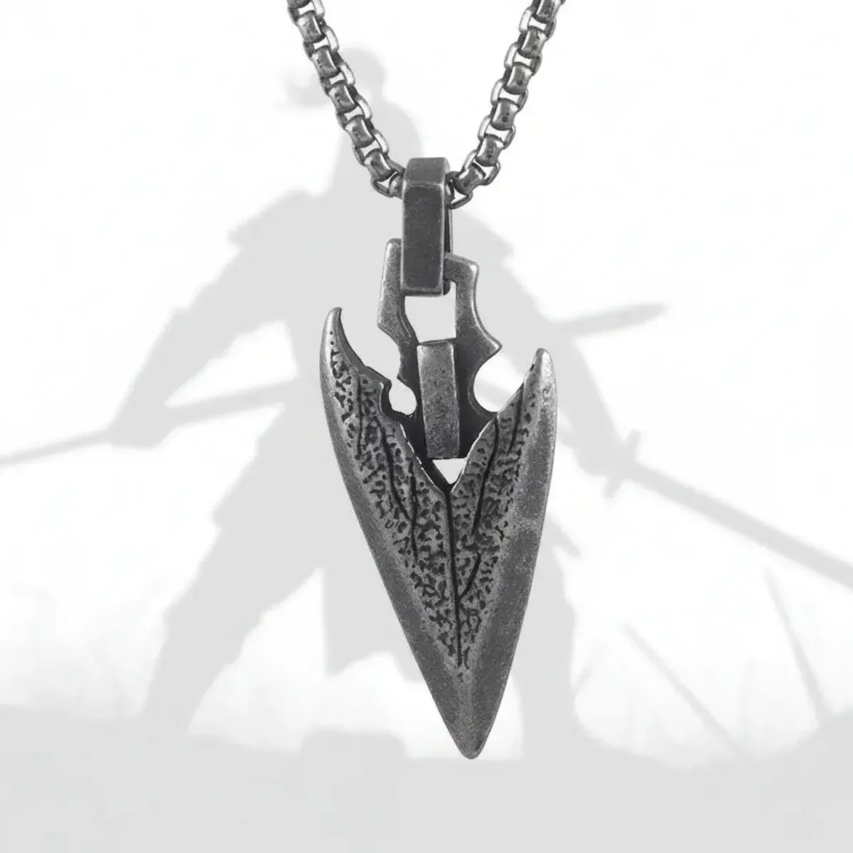 Vintage Viking Spear Necklace Norse Mythology Silver Pendant for Men & Women