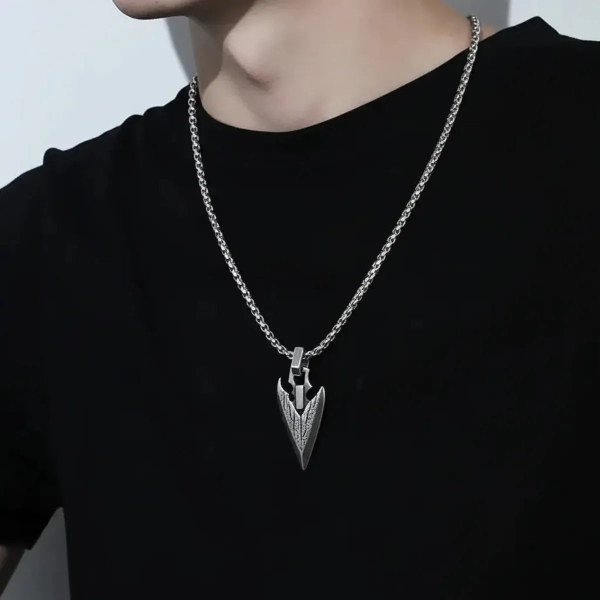 Vintage Viking Spear Necklace Norse Mythology Silver Pendant for Men & Women
