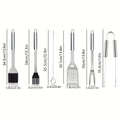 NNETM BBQ Grilling Stainless Steel Accessories Set (10pcs)