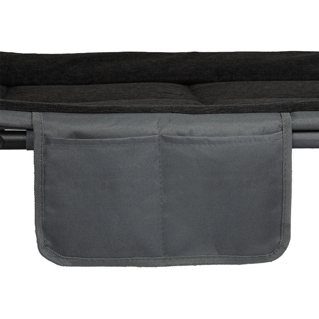 Levede Folding Camping Bed Camp Cots Black