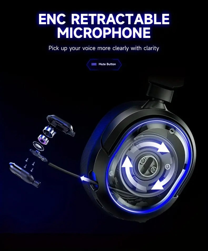 Kabelloses RGB-Gaming-Headset mit Surround-Sound