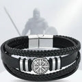 Wikinger Lederarmband für Herren Nordisches Magnetverschlussarmband für Herren