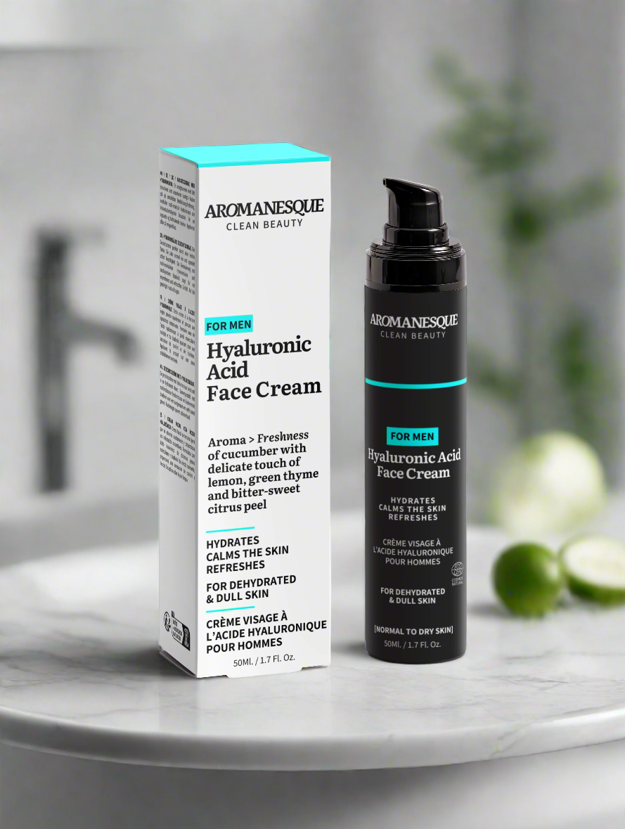 Aromanesque Hyaluronsäure-Gesichtscreme für Männer